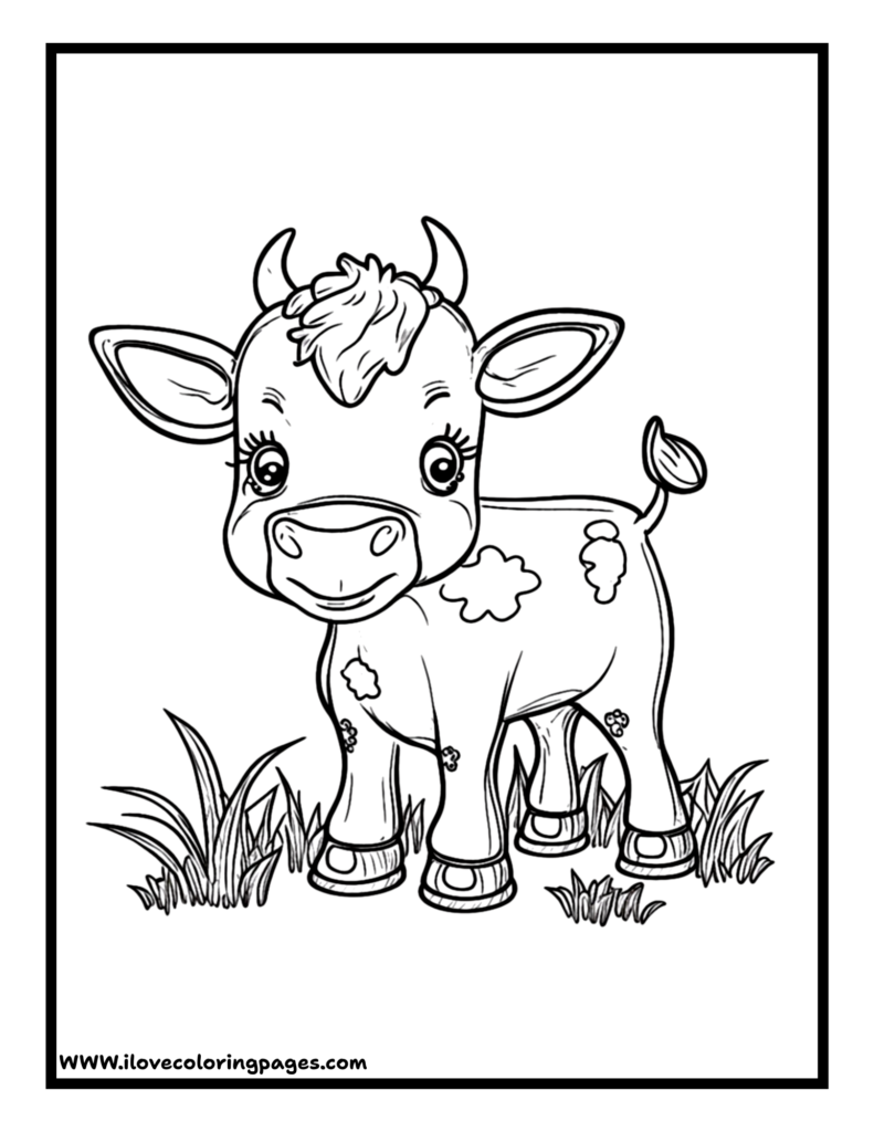 Baby Cow Coloring Page