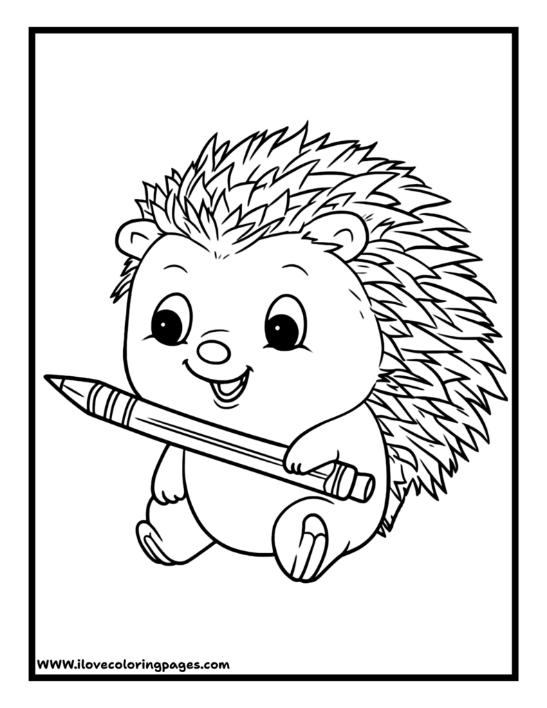 Baby Hedgehog Coloring Page
