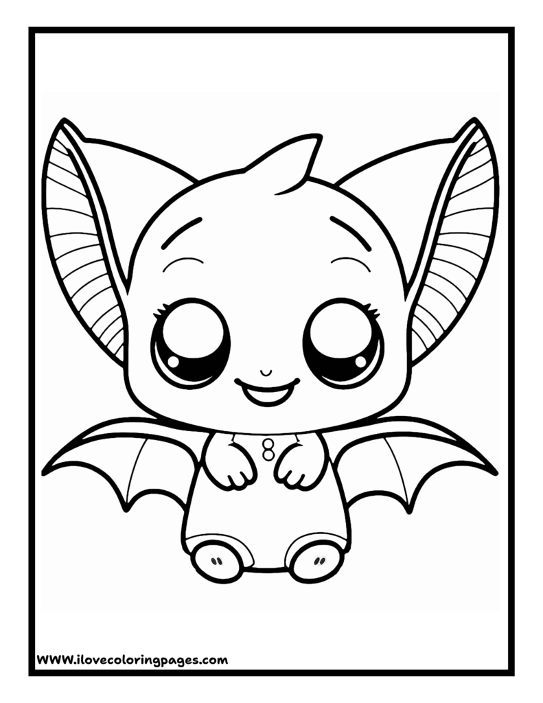 Bat Coloring Page Easy