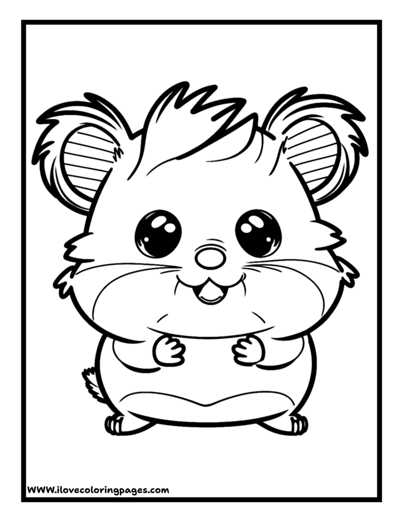 Printable Coloring Page of a Hamster