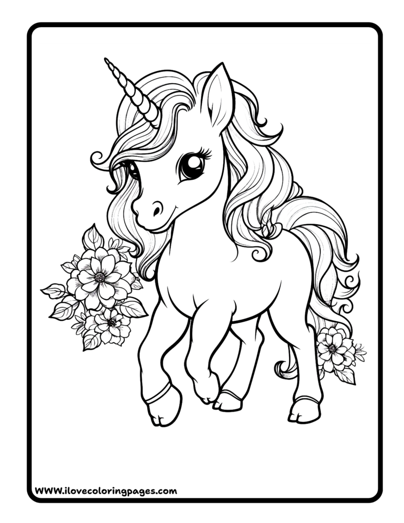 baby unicorn coloring page