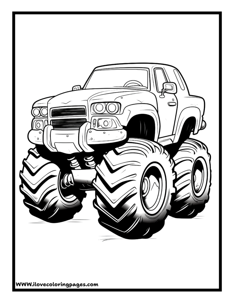 monster truck coloring sheet