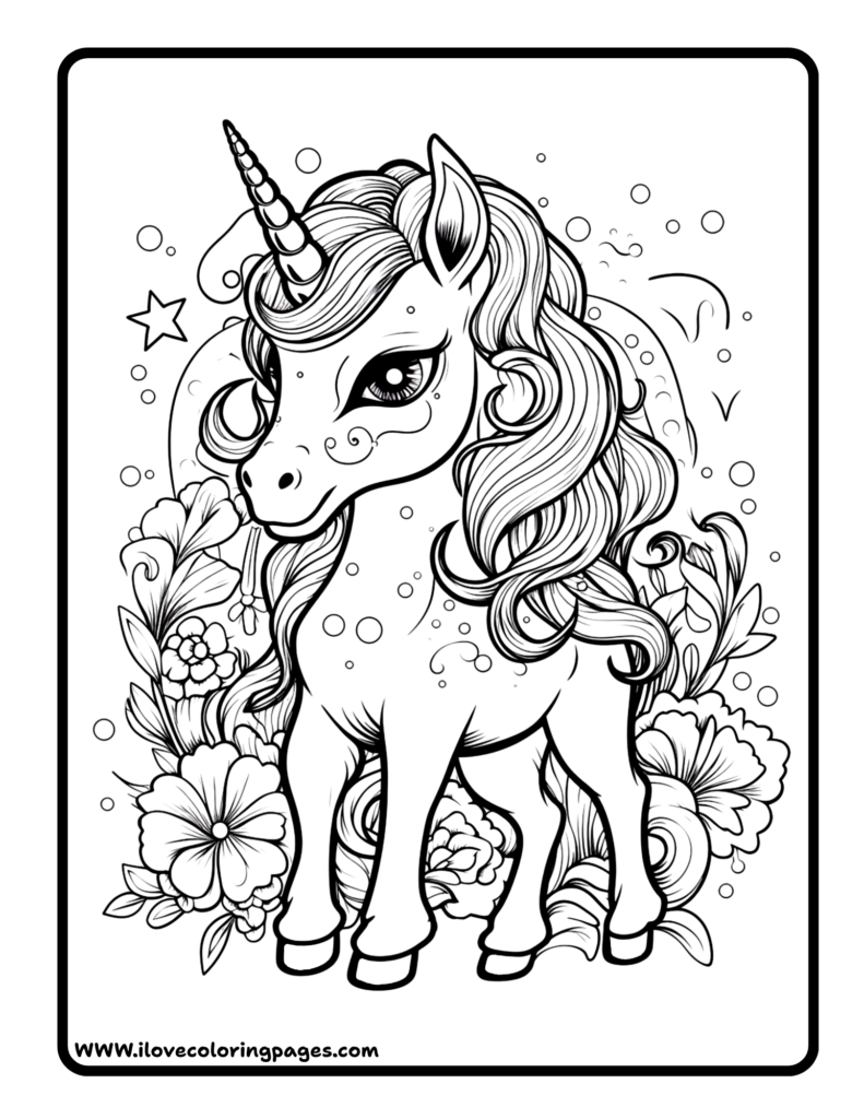 printable unicorn coloring page