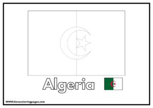 Algeria Flag Coloring Page