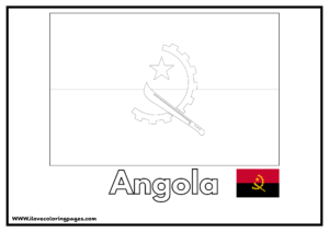Angola Flag Coloring Page