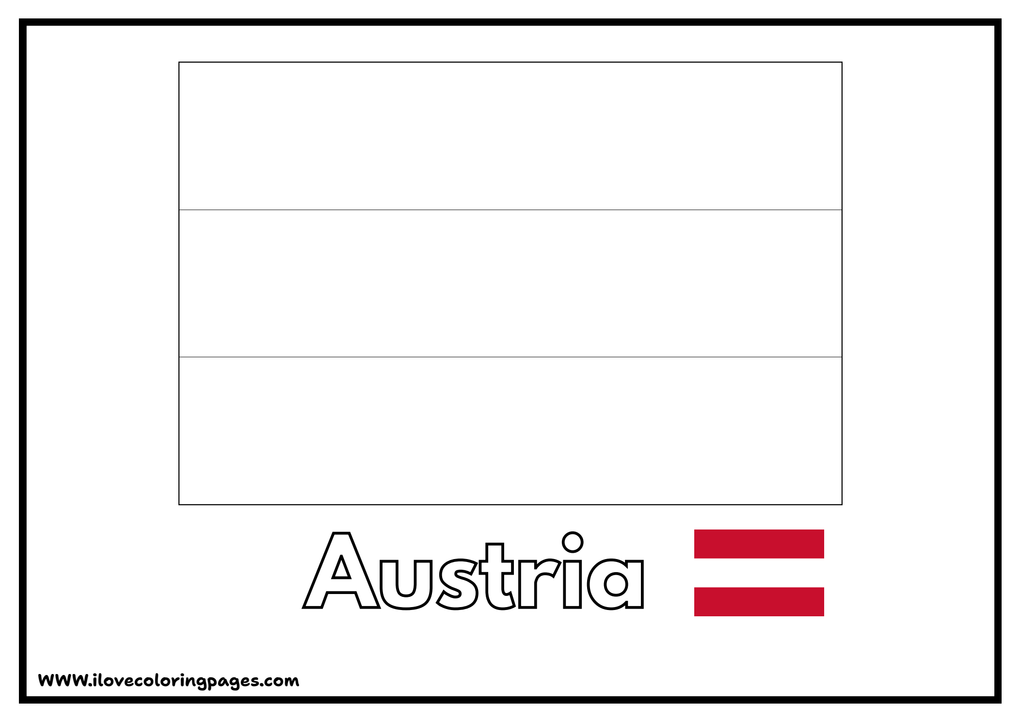 Austria Flag Coloring Page