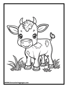 Baby Cow Coloring Page