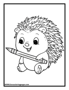 Baby Hedgehog Coloring Page