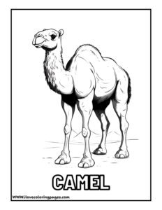 Camel Coloring Page Farm