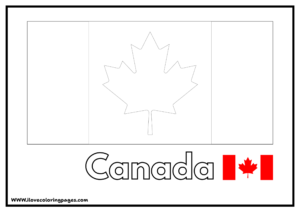 Canada Flag Coloring Page