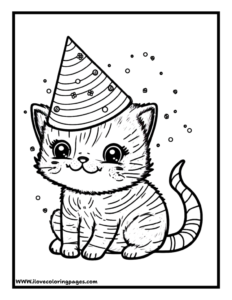Cute Cat Coloring Page