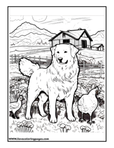 Dog Farm Coloring Page
