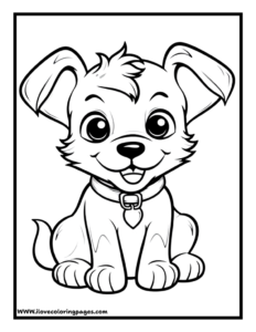 Cute Dog Coloring Page