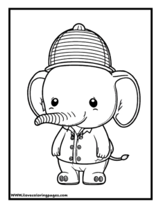Cute Elephant Coloring Page
