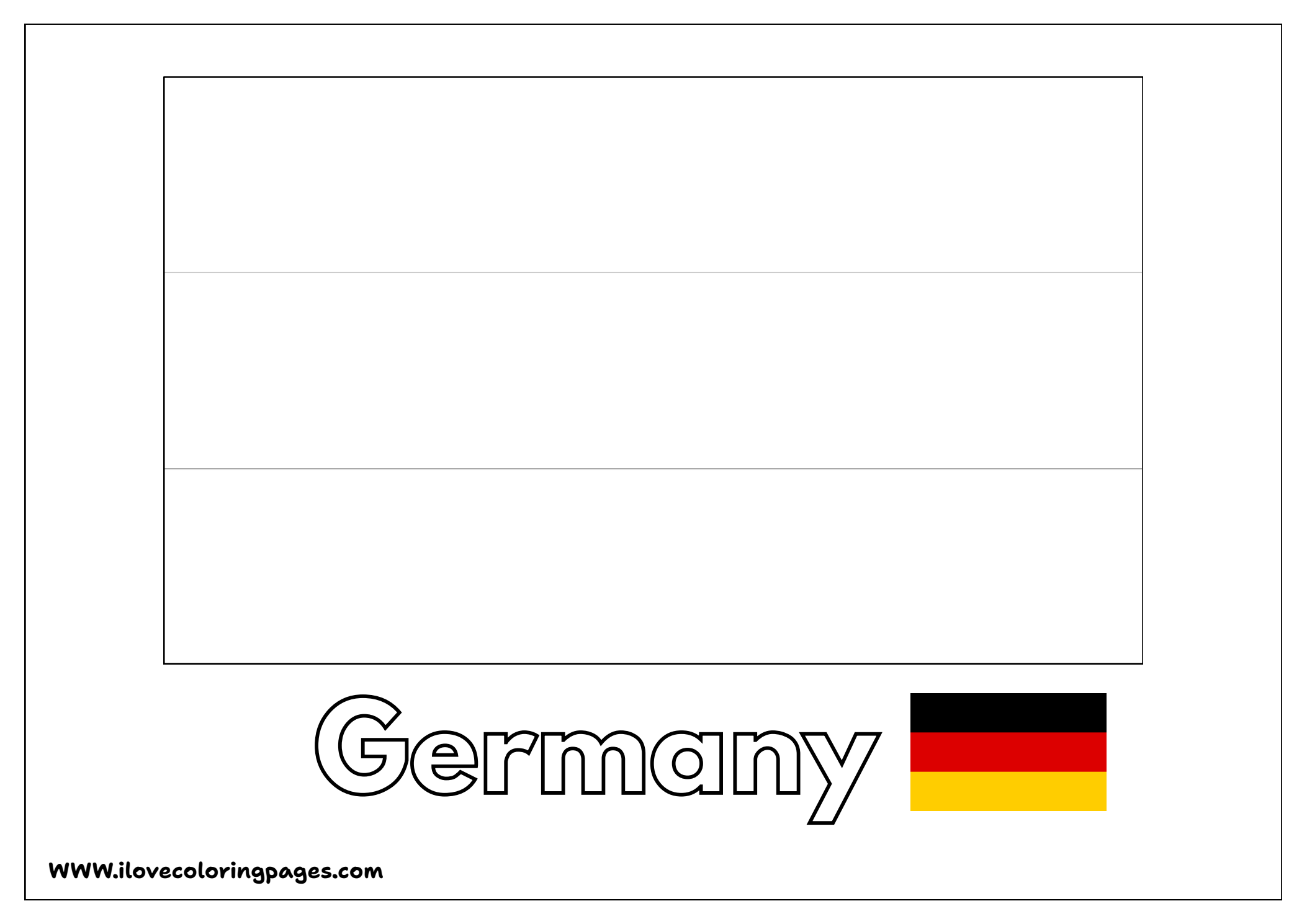 Germany Flag Coloring Page
