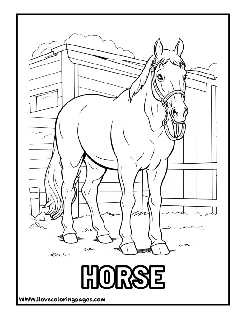 Horse Coloring Page free printable coloring page