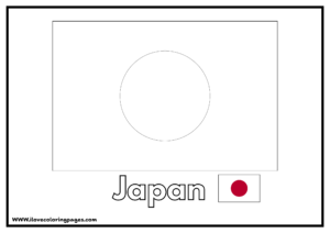 Japan Flag Coloring Page