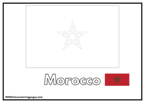 Morocco Flag Coloring Page