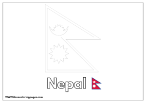 Nepal Flag Coloring Page