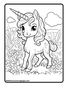 Pony Unicorn Coloring Page