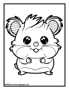 Printable Coloring Page of a Hamster