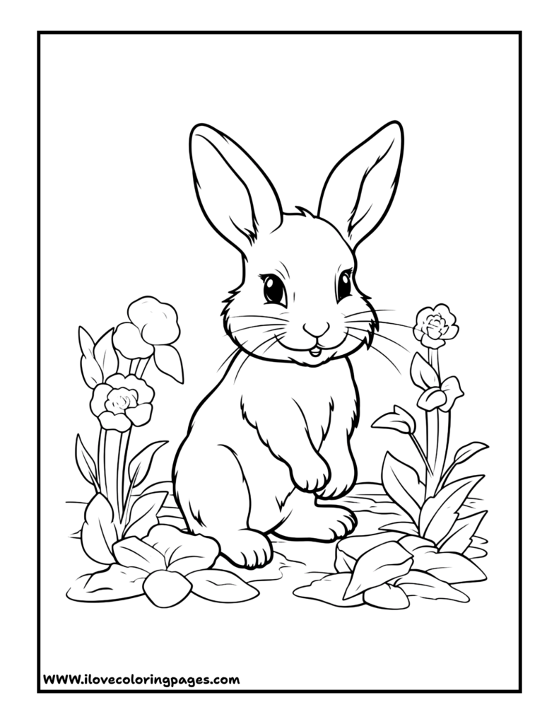 Rabbit Coloring Page free printable coloring page