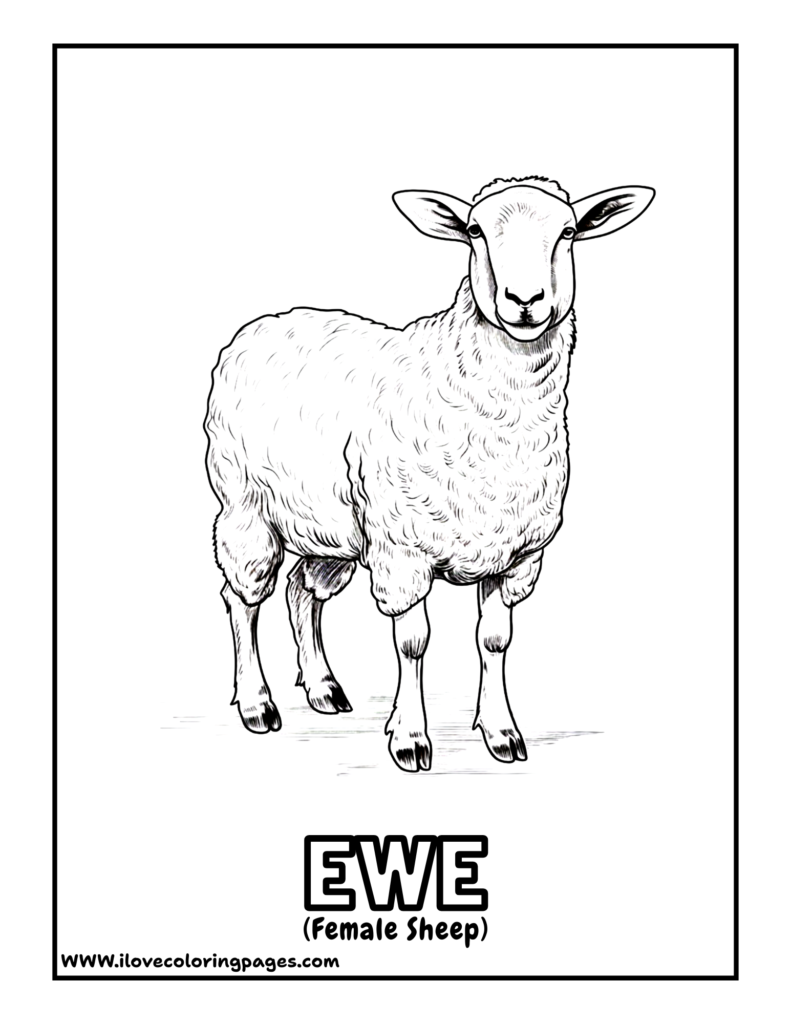 Sheep Coloring Page free printable coloring page