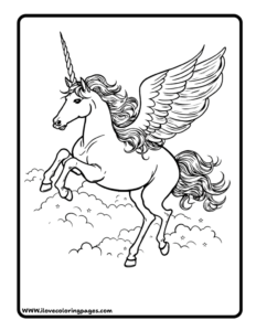 Unicorn Free Printable Coloring Page