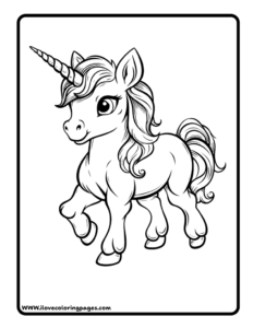 Coloring Page of Unicorn
