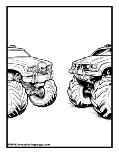 Monster Truck Challenge Coloring Page