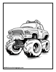 Monster Truck Coloring Page for Adults