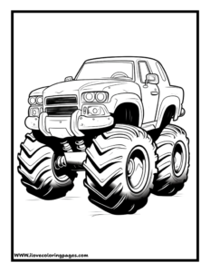 Monster Truck Coloring Sheet Advanced